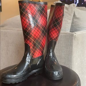 Carrini plaid rain boots
